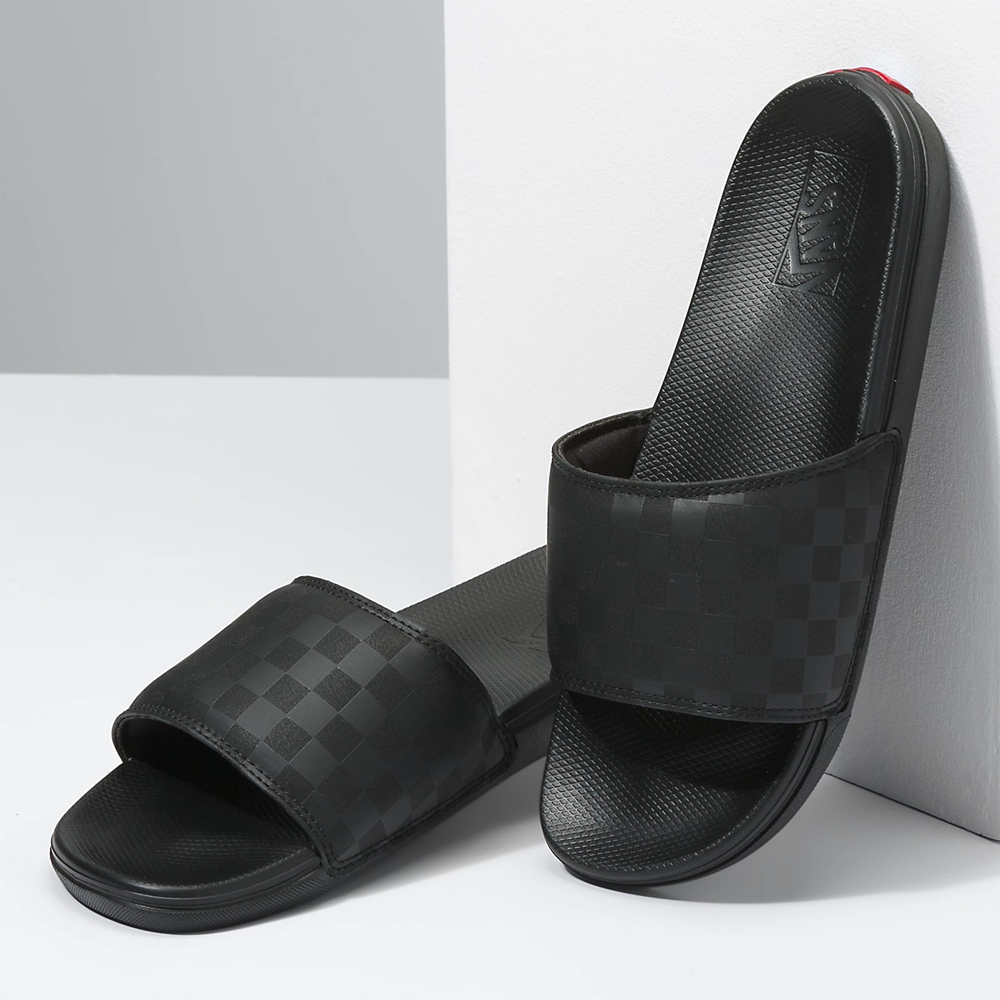 Sandalias Planas Vans Checkerboard La Costa Slide-On Hombre Negras | VN590W2JU01