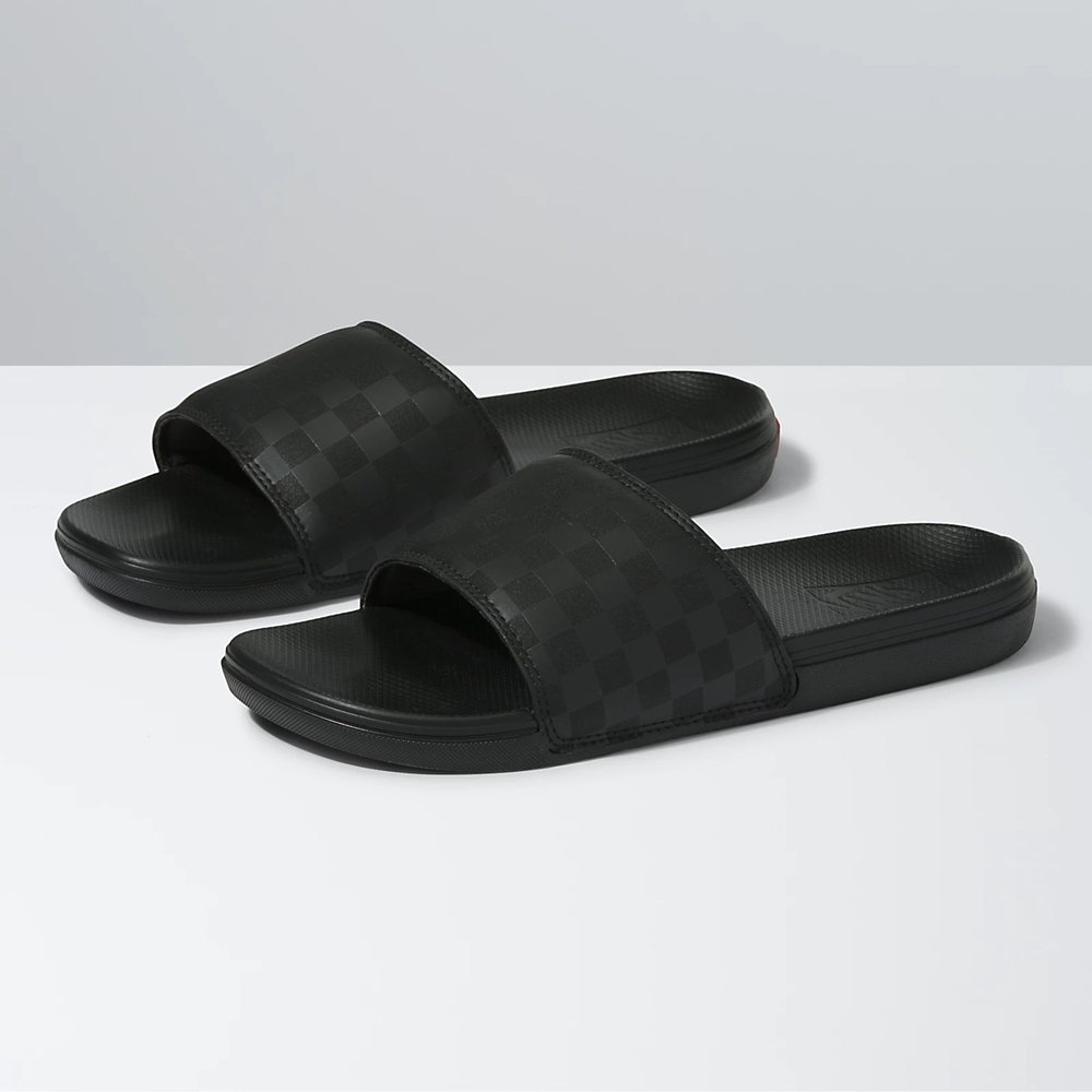 Sandalias Planas Vans Checkerboard La Costa Slide-On Hombre Negras | VN590W2JU01