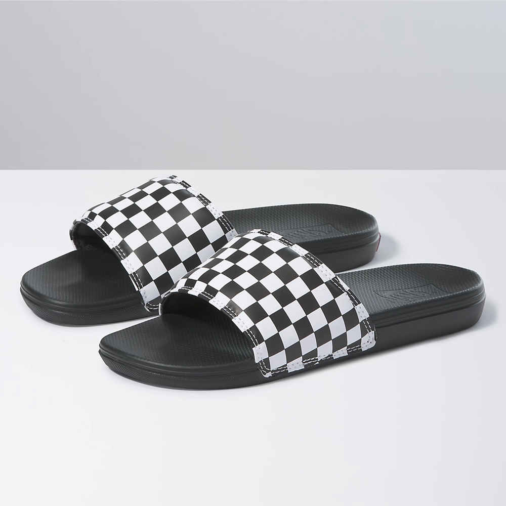 Sandalias Planas Vans Checkerboard La Costa Slide-On Hombre Negras | VN596N1TR26