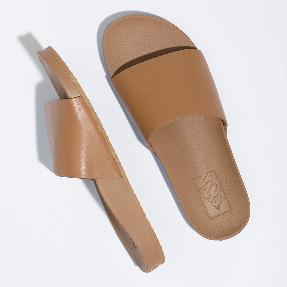 Sandalias Planas Vans Cuero Decon Slide Hombre Marrones | VN105L7GG58