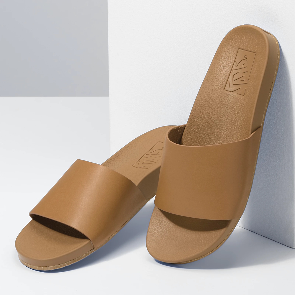 Sandalias Planas Vans Cuero Decon Slide Hombre Marrones | VN105L7GG58