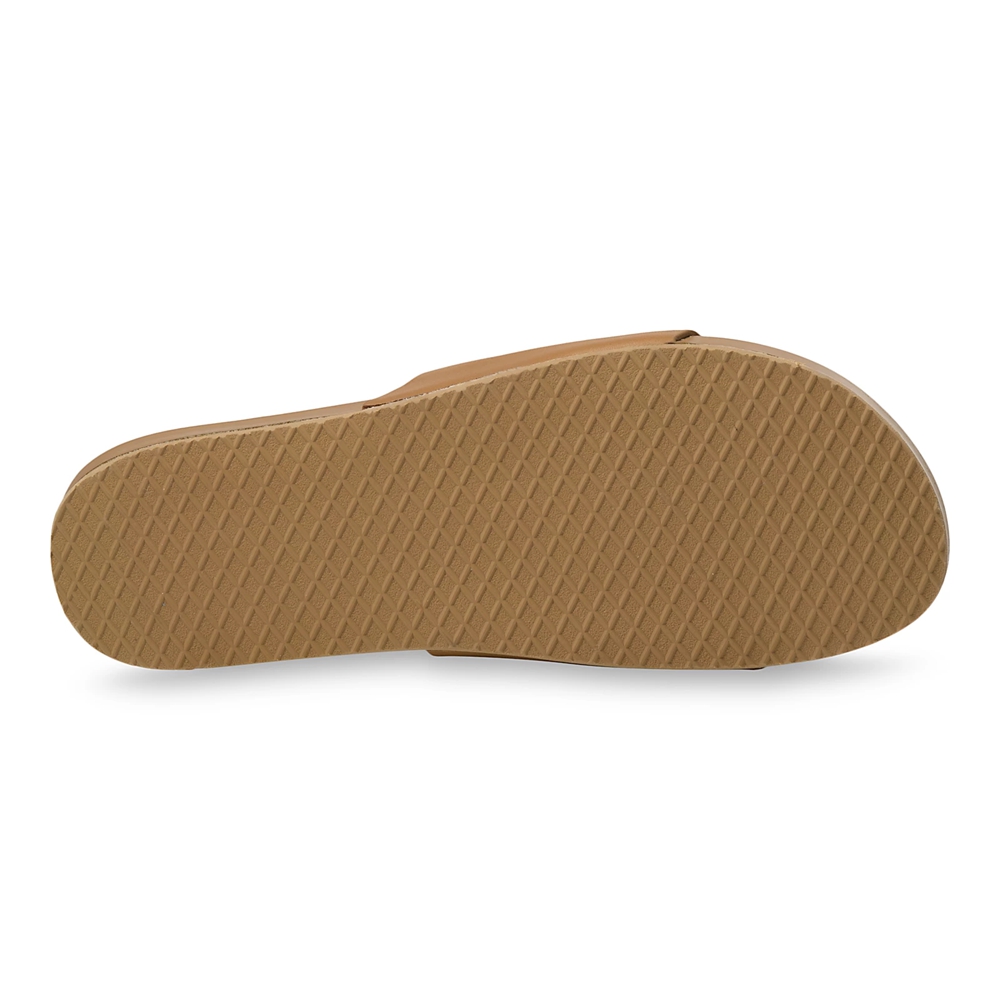 Sandalias Planas Vans Cuero Decon Slide Hombre Marrones | VN105L7GG58