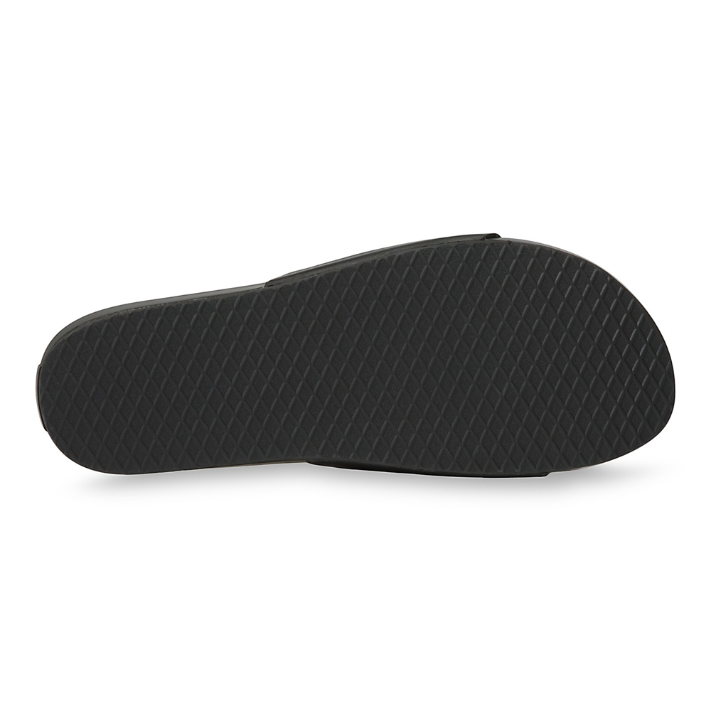 Sandalias Planas Vans Cuero Decon Slide Hombre Negras | VN913I4UU42