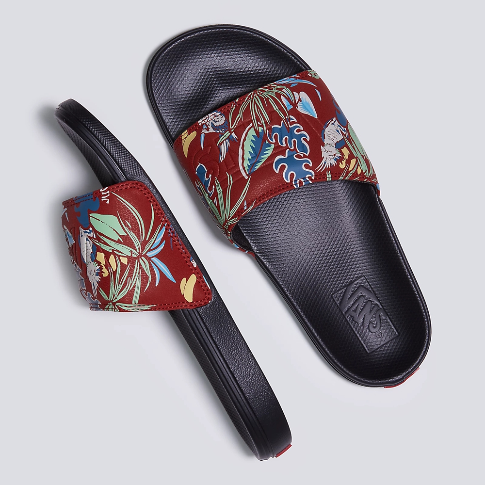 Sandalias Planas Vans Hawaiian Jungle La Costa Slide-On Mujer Rojas | VN049A8AV80