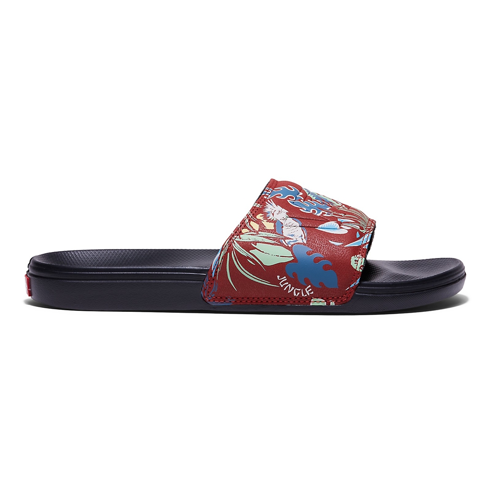 Sandalias Planas Vans Hawaiian Jungle La Costa Slide-On Mujer Rojas | VN049A8AV80
