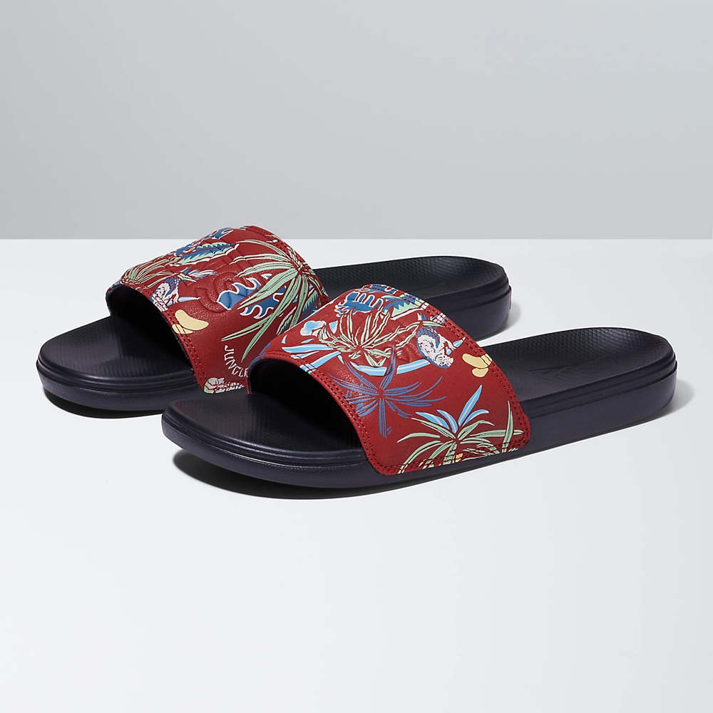 Sandalias Planas Vans Hawaiian Jungle La Costa Slide-On Mujer Rojas | VN049A8AV80