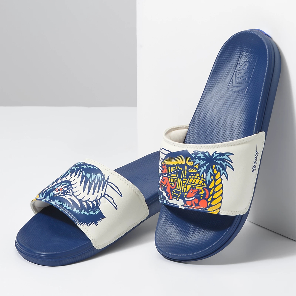 Sandalias Planas Vans La Costa Slide-On Hombre Azules | VN969Y7GY83