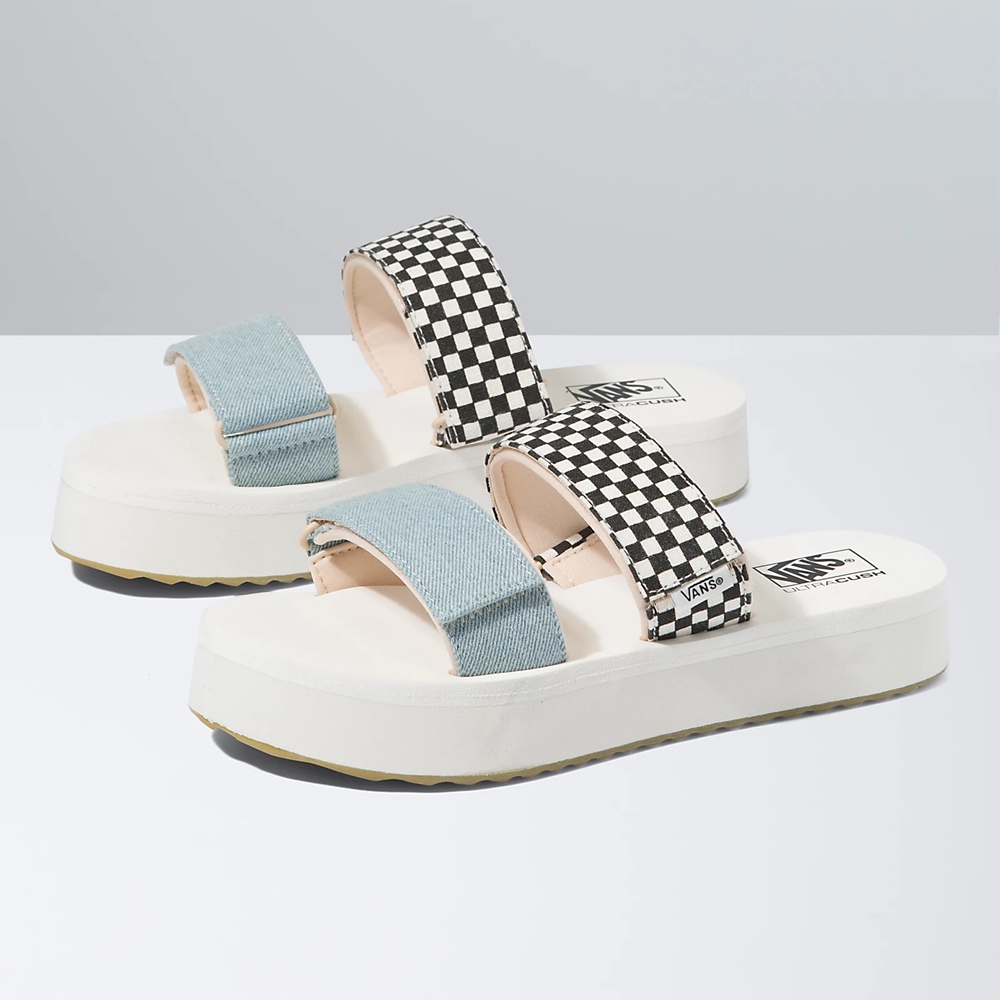 Sandalias Planas Vans Mix Match Cayucas Slide Mega Platform Mujer Blancas | VN584E0NB11