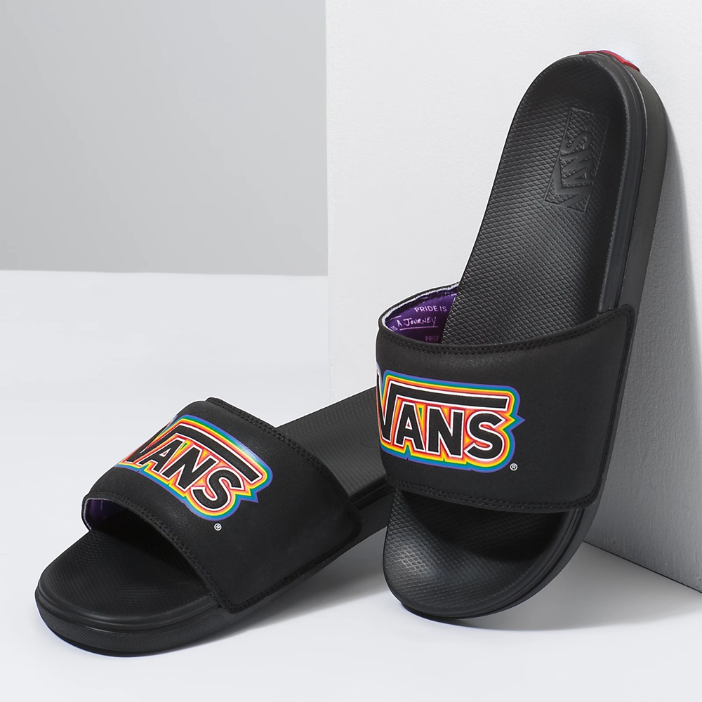 Sandalias Planas Vans Pride La Costa Slide-On Hombre Negras | VN197C5YW12