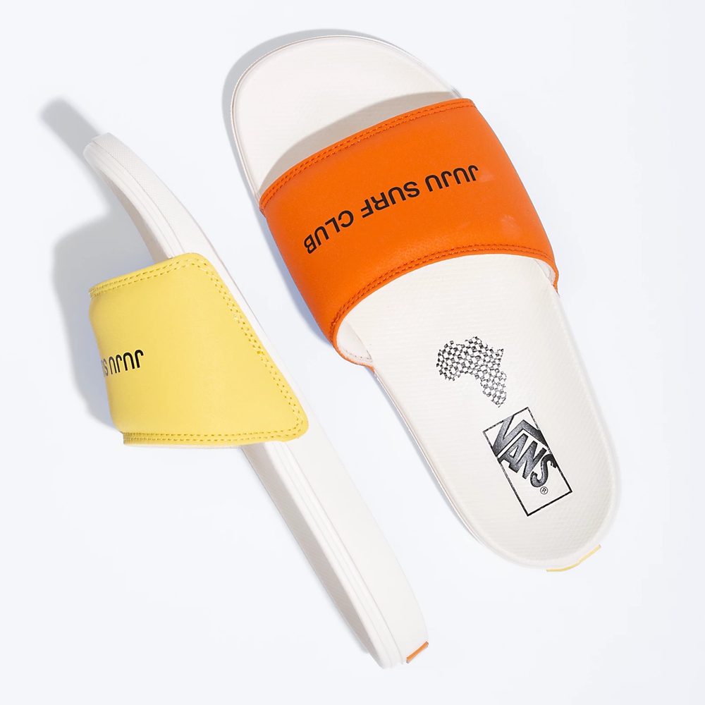 Sandalias Planas Vans X Juju Surf Club La Costa Slide-on Mujer Blancas | VN419X8UQ66