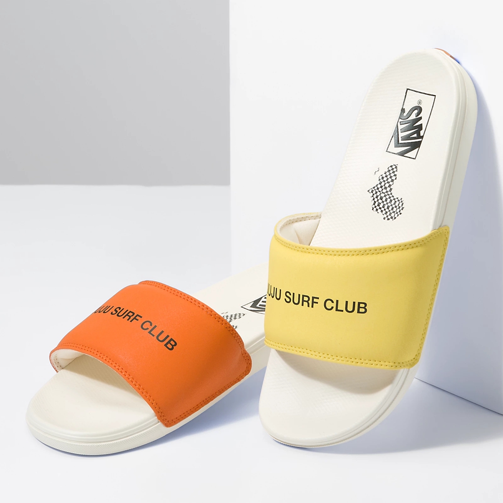 Sandalias Planas Vans X Juju Surf Club La Costa Slide-on Mujer Blancas | VN419X8UQ66