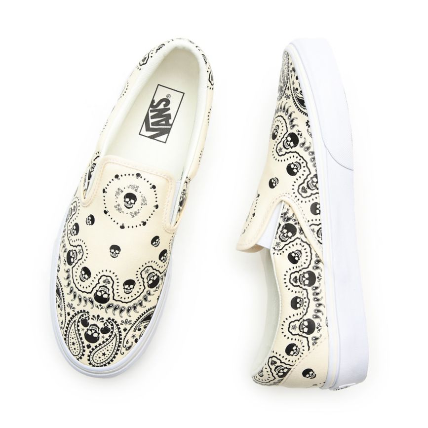 Slip On Vans Bandana Classic Slip-On Hombre Blancas | VN863G7NE64