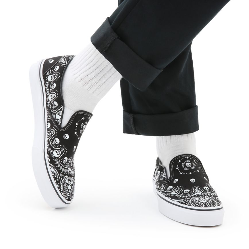 Slip On Vans Bandana Classic Slip-On Mujer Negras | VN054P7GS10