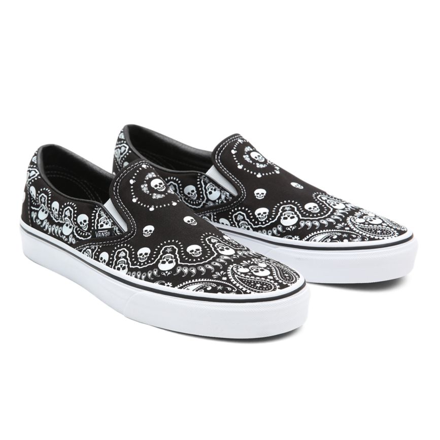 Slip On Vans Bandana Classic Slip-On Mujer Negras | VN054P7GS10