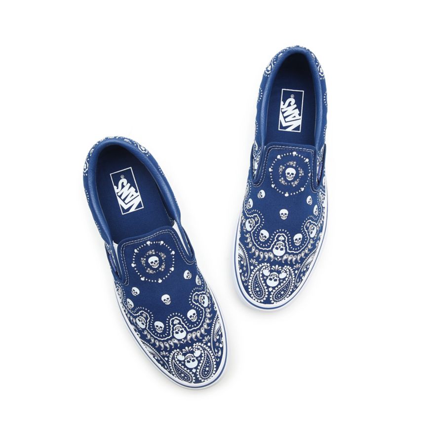 Slip On Vans Bandana Classic Slip-On Mujer Azules | VN966B6UW73