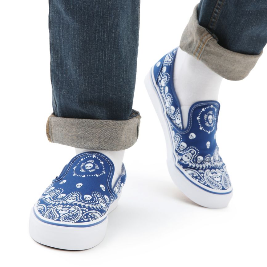 Slip On Vans Bandana Classic Slip-On Mujer Azules | VN966B6UW73