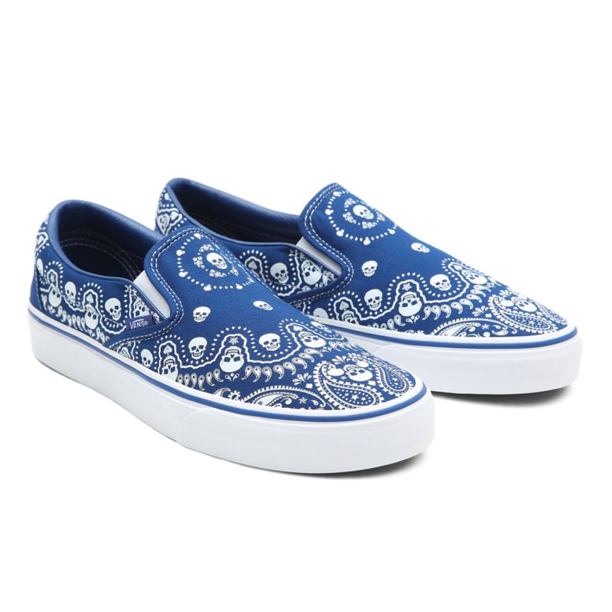 Slip On Vans Bandana Classic Slip-On Mujer Azules | VN966B6UW73