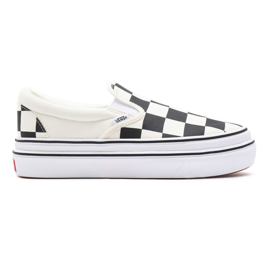 Slip On Vans Big Classics Checker Super ComfyCush Slip-On Mujer Blancas | VN223Q1TK39