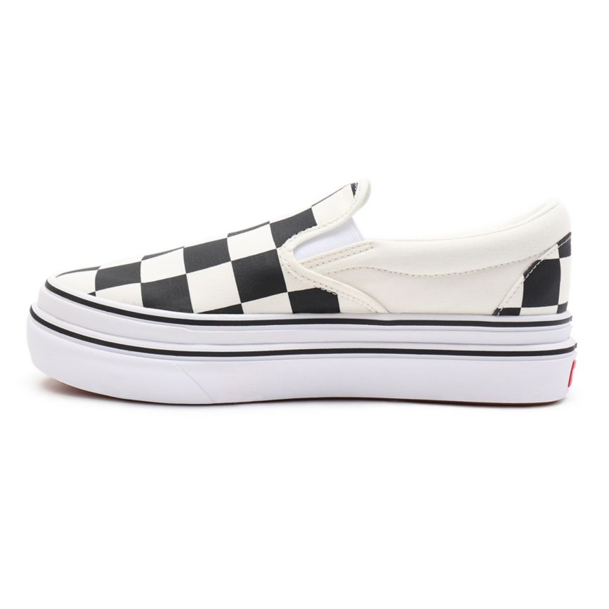 Slip On Vans Big Classics Checker Super ComfyCush Slip-On Mujer Blancas | VN223Q1TK39