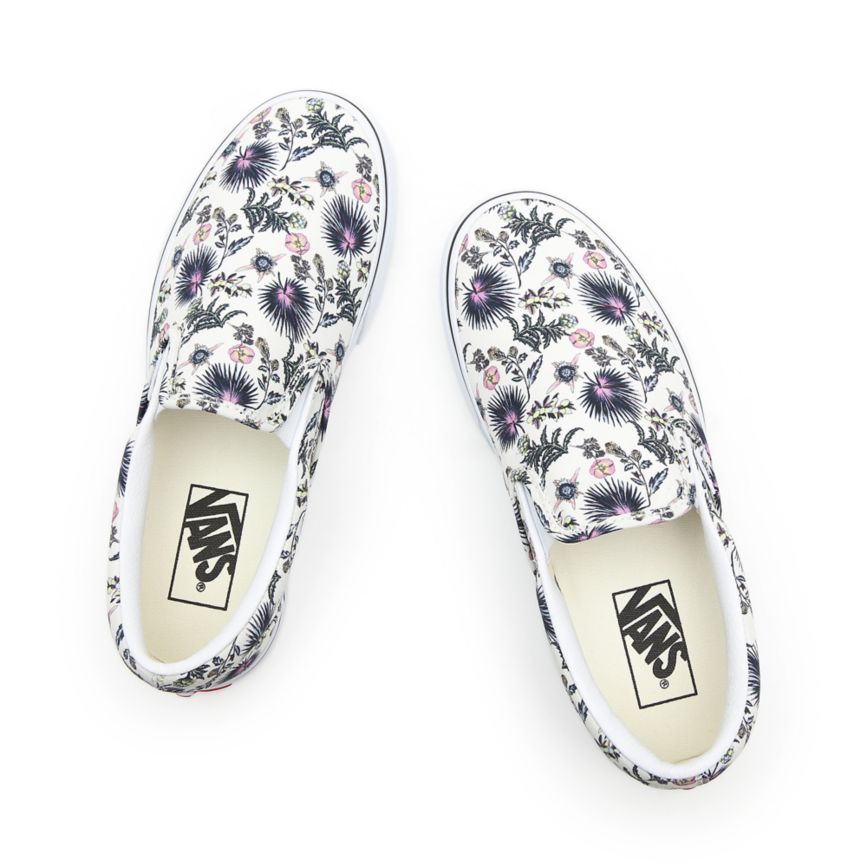 Slip On Vans Paradise Floral Classic Slip-On Mujer Blancas | VN064W5OQ04