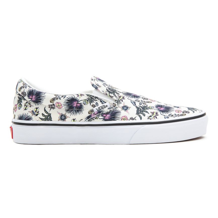 Slip On Vans Paradise Floral Classic Slip-On Mujer Blancas | VN064W5OQ04