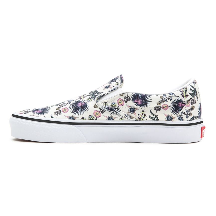 Slip On Vans Paradise Floral Classic Slip-On Mujer Blancas | VN064W5OQ04