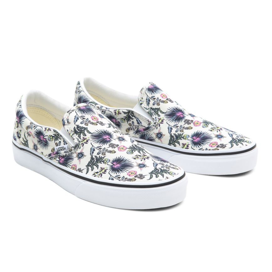 Slip On Vans Paradise Floral Classic Slip-On Mujer Blancas | VN064W5OQ04