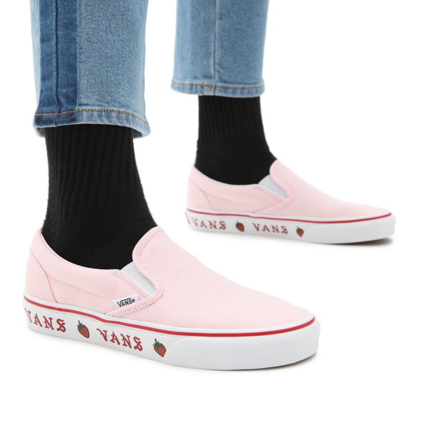 Slip On Vans Sidewall Print Classic Slip-On Hombre Rosas | VN128M7BX71