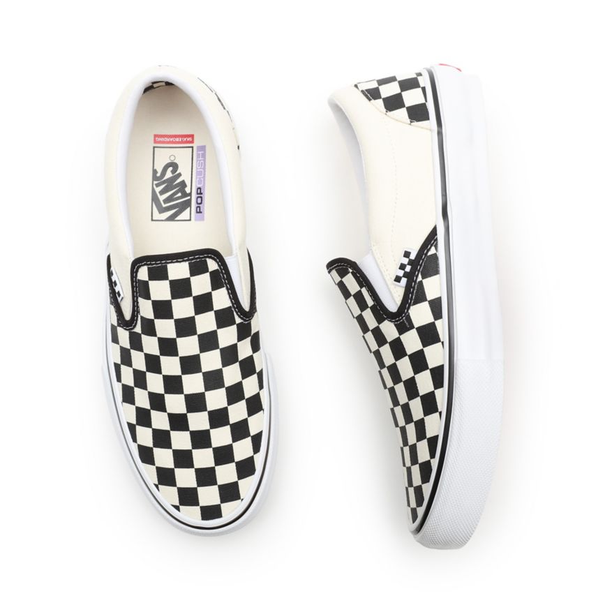 Slip On Vans Skate Checkerboard Slip-On Mujer Blancas | VN296O5OS34
