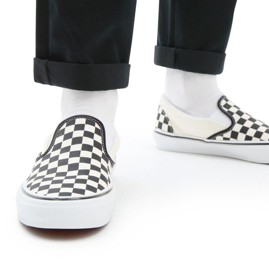 Slip On Vans Skate Checkerboard Slip-On Mujer Blancas | VN296O5OS34