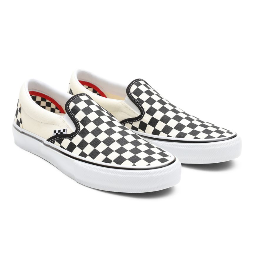 Slip On Vans Skate Checkerboard Slip-On Mujer Blancas | VN296O5OS34