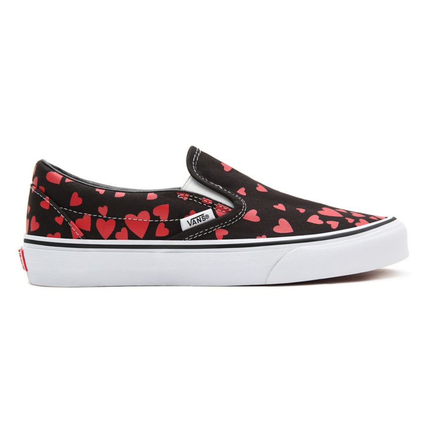 Slip On Vans Valentines Hearts Classic Slip-On Mujer Negras | VN194I5QF42