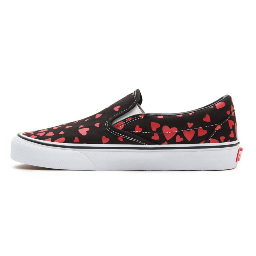 Slip On Vans Valentines Hearts Classic Slip-On Mujer Negras | VN194I5QF42