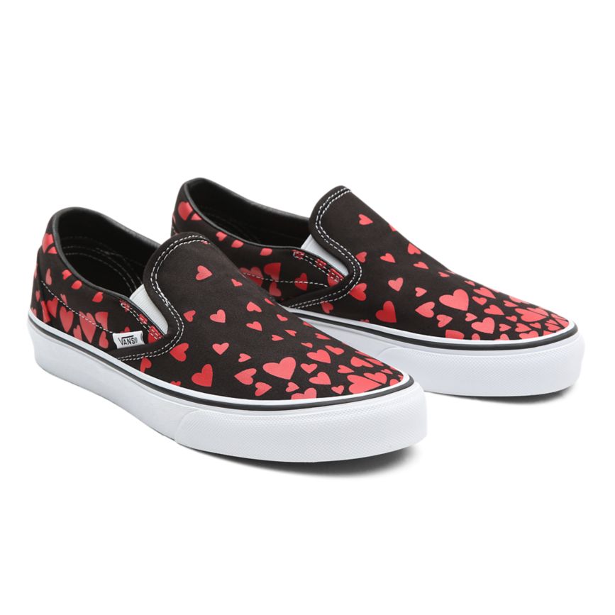Slip On Vans Valentines Hearts Classic Slip-On Mujer Negras | VN194I5QF42