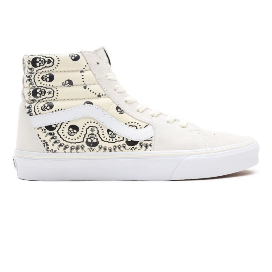 Tenis Altas Vans Bandana SK8-Hi Hombre Blancas | VN926L0ZI29