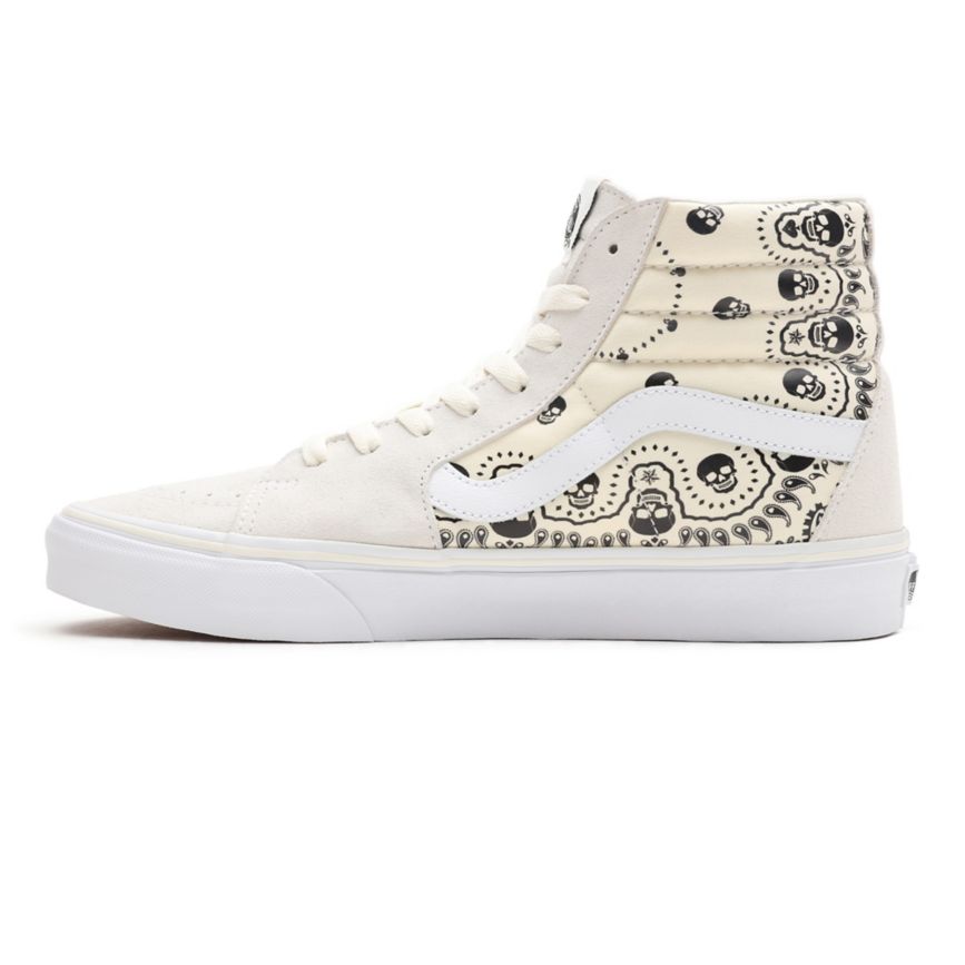 Tenis Altas Vans Bandana SK8-Hi Hombre Blancas | VN926L0ZI29