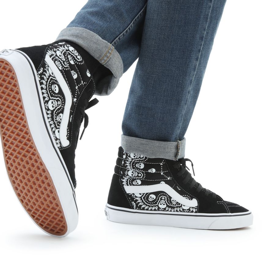Tenis Altas Vans Bandana SK8-Hi Hombre Negras | VN169N3NK82