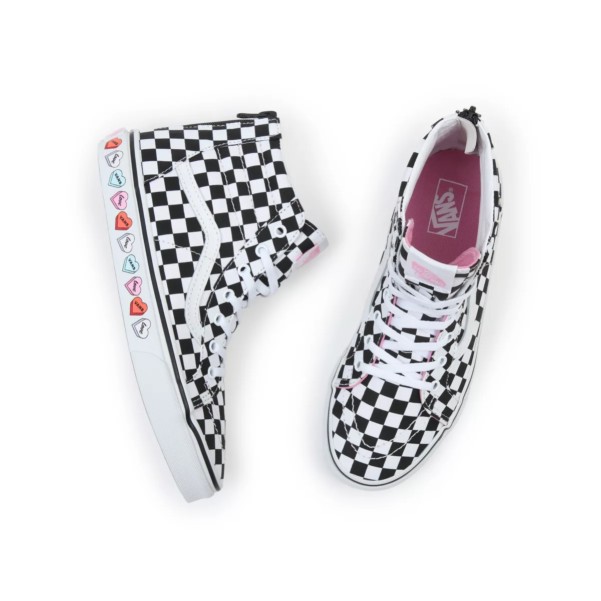 Tenis Altas Vans Candy Hearts SK8-Hi Zip Niños Negras | VN415R5JS98