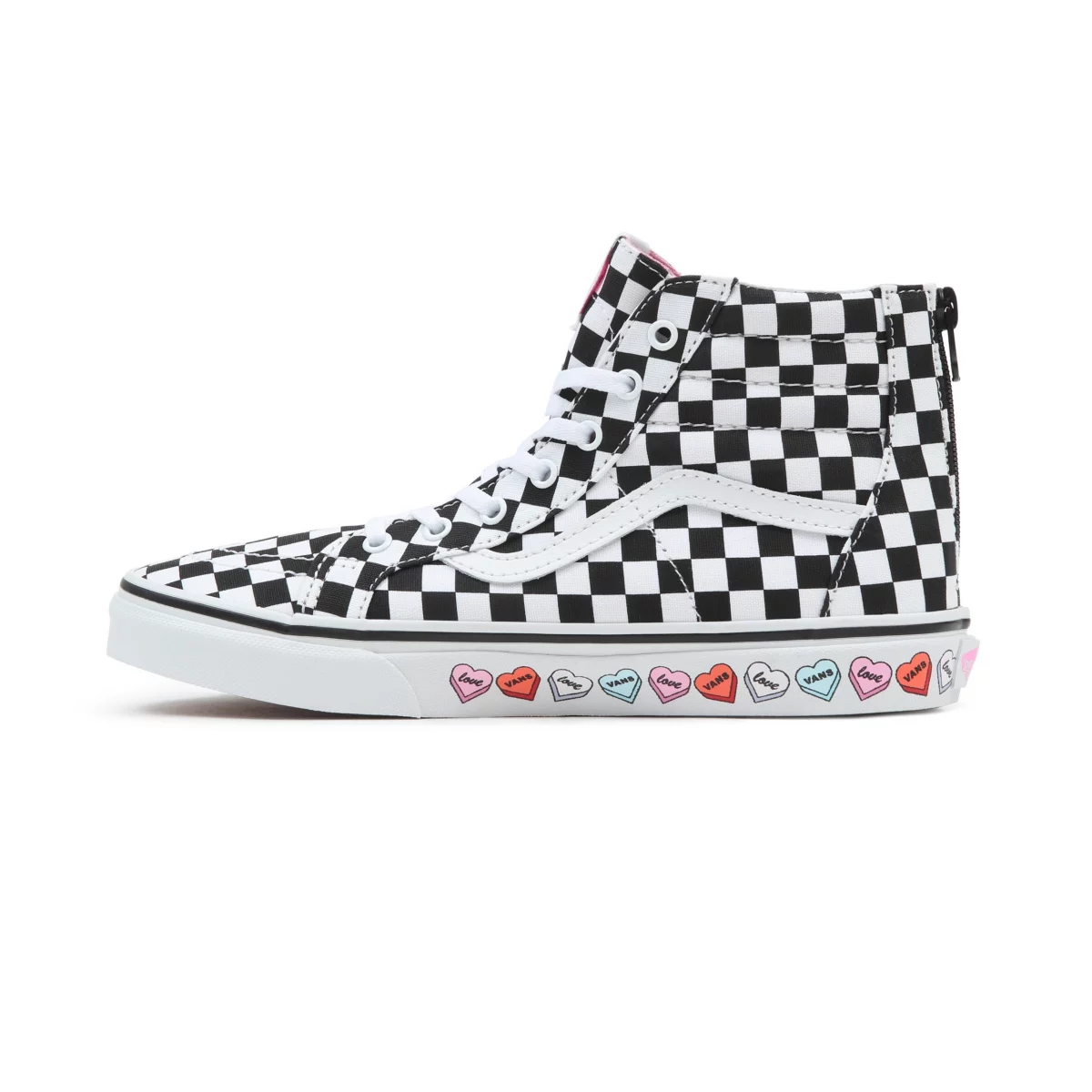 Tenis Altas Vans Candy Hearts SK8-Hi Zip Niños Negras | VN415R5JS98