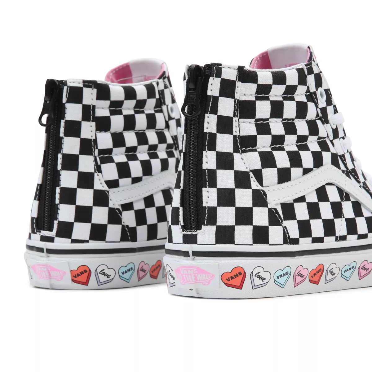 Tenis Altas Vans Candy Hearts SK8-Hi Zip Niños Negras | VN415R5JS98