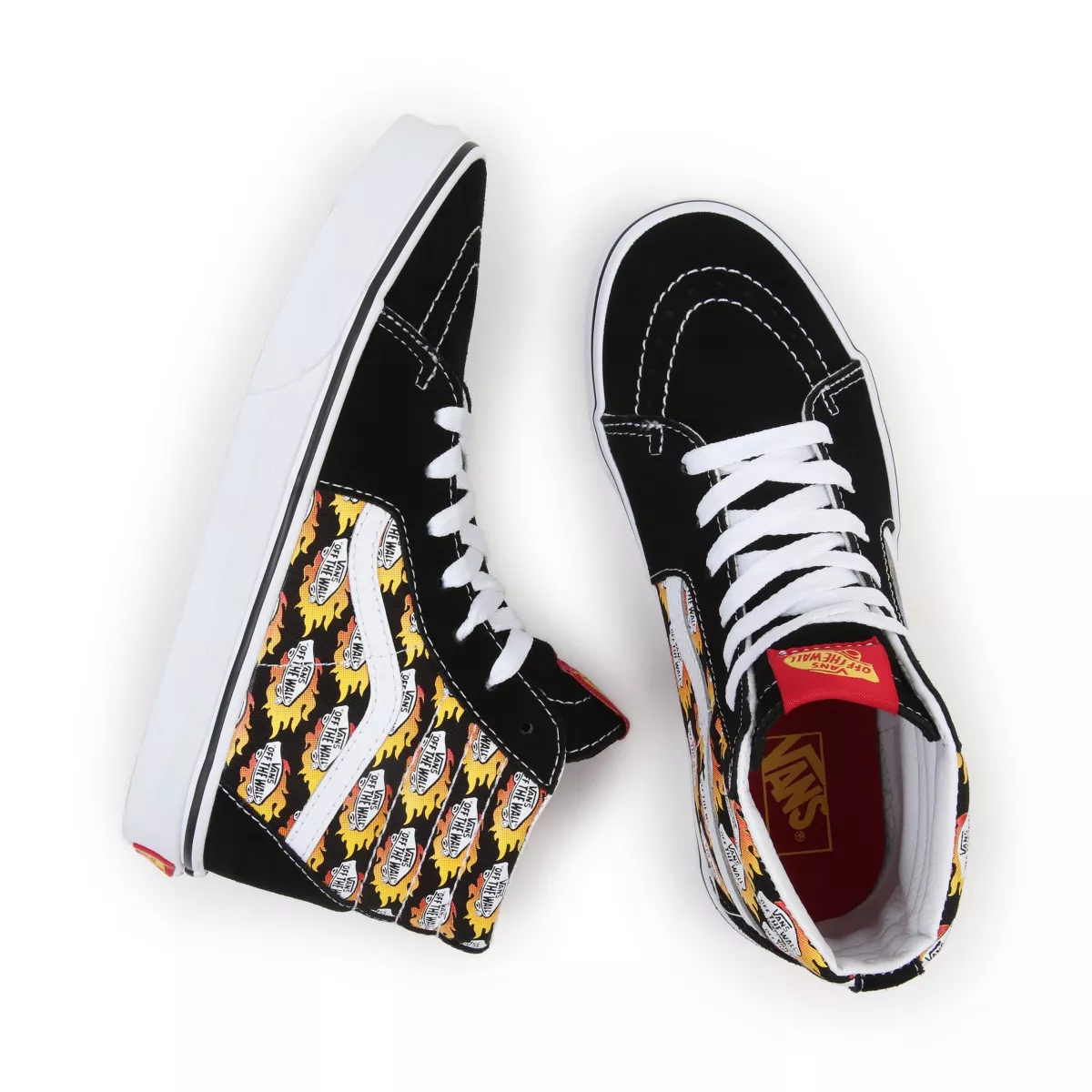 Tenis Altas Vans Flame Logo Repeat Sk8-Hi Niños Negras | VN268Q3VB65