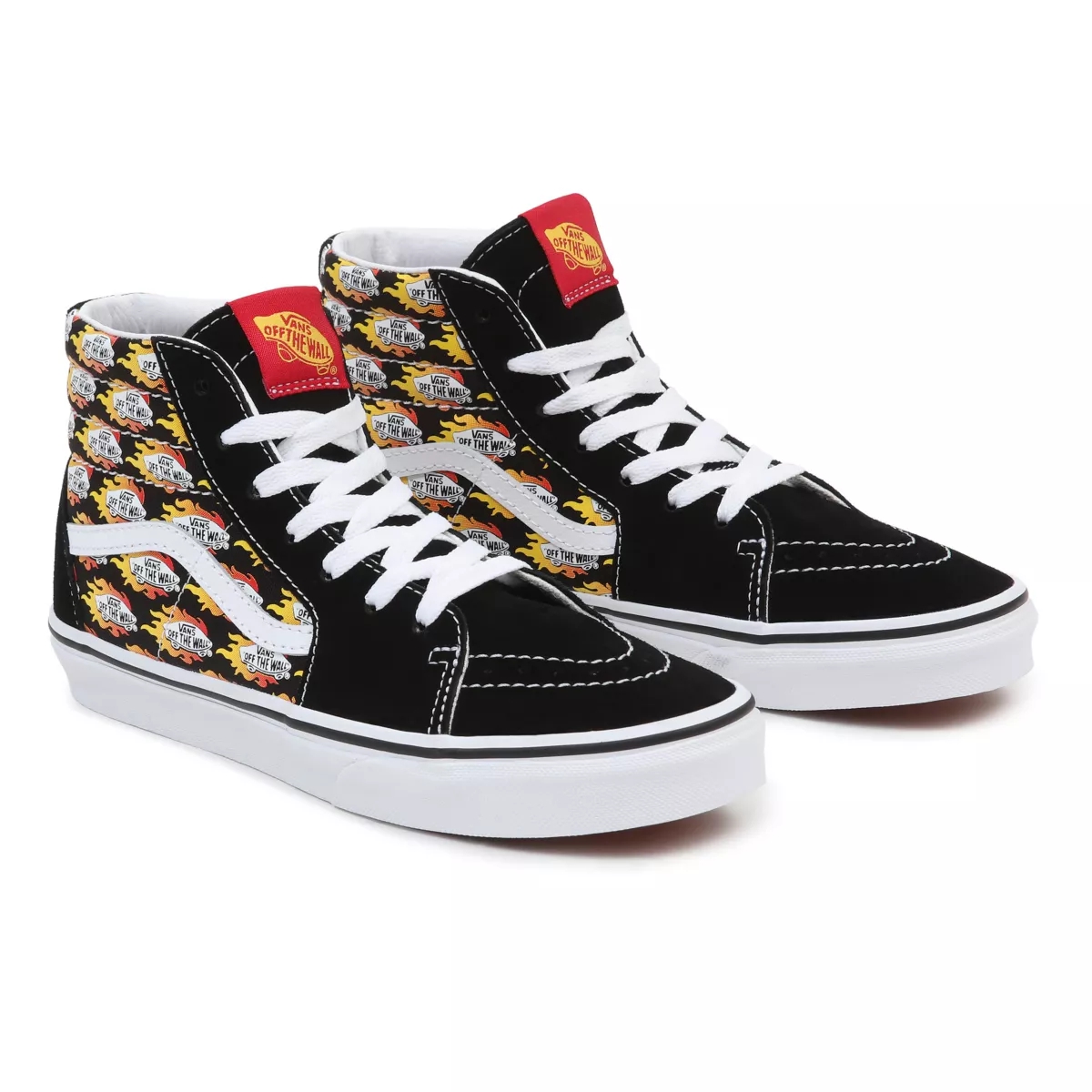Tenis Altas Vans Flame Logo Repeat Sk8-Hi Niños Negras | VN268Q3VB65