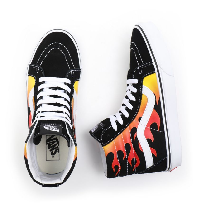 Tenis Altas Vans Flame Sk8-Hi Reissue Hombre Negras | VN726H0SZ61