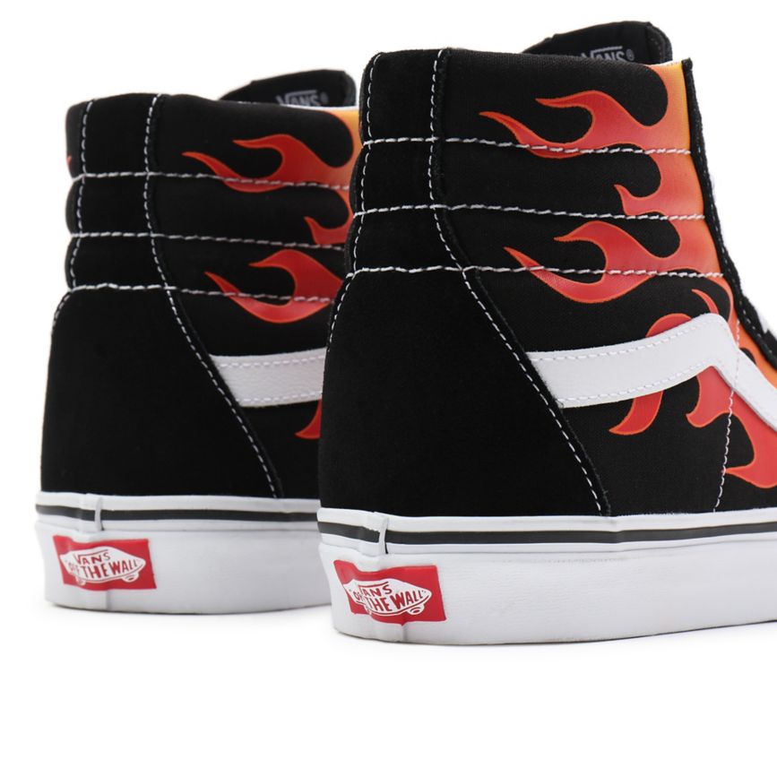 Tenis Altas Vans Flame Sk8-Hi Reissue Hombre Negras | VN726H0SZ61