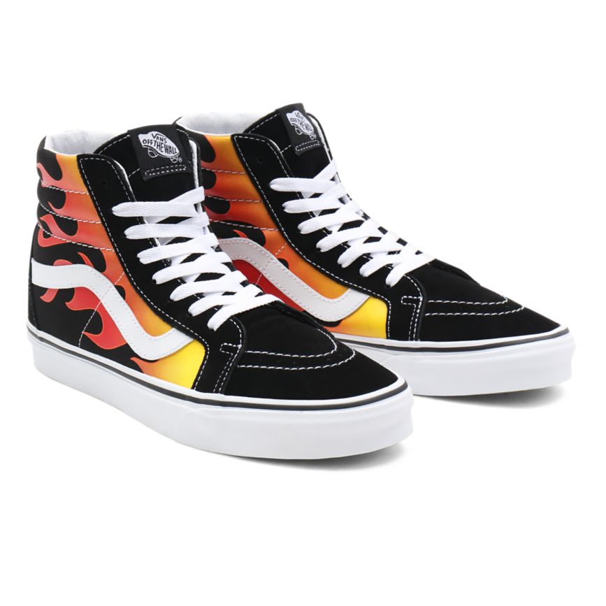 Tenis Altas Vans Flame Sk8-Hi Reissue Hombre Negras | VN726H0SZ61