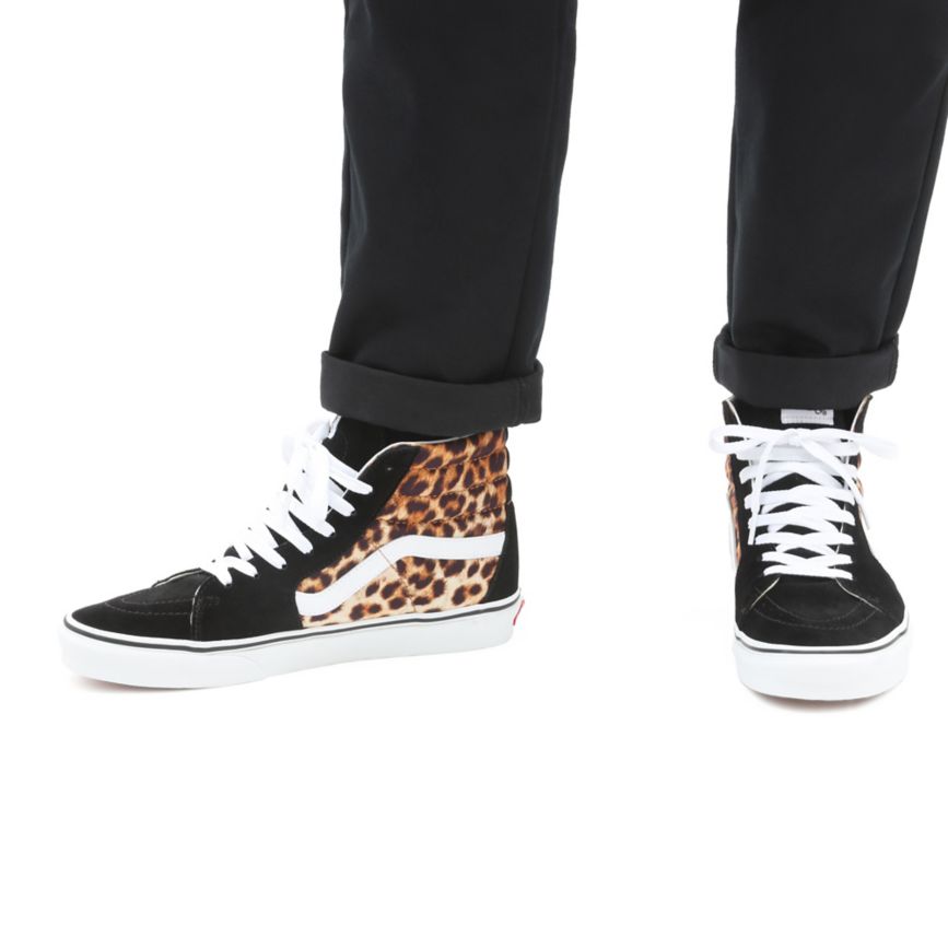 Tenis Altas Vans Leopard SK8-Hi Mujer Negras | VN520N7NM86