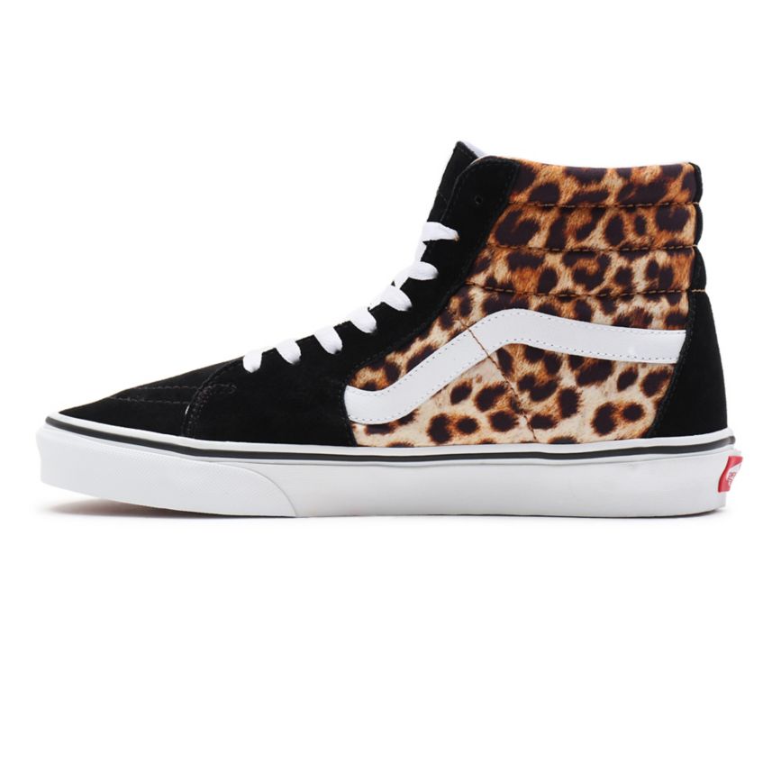Tenis Altas Vans Leopard SK8-Hi Mujer Negras | VN520N7NM86