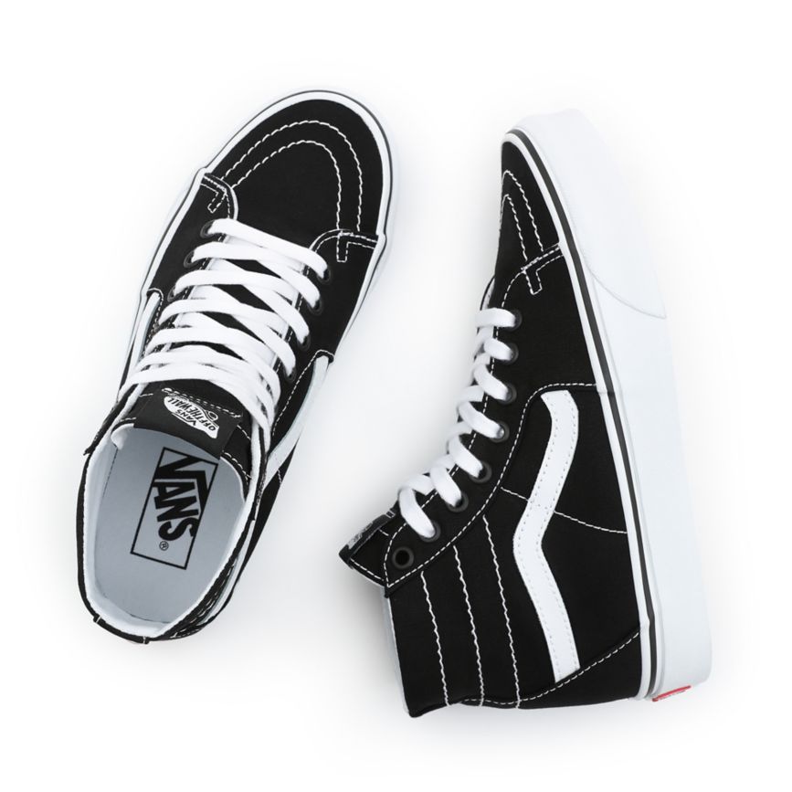 Tenis Altas Vans Lona SK8-Hi Tapered Mujer Negras | VN164M1EW52