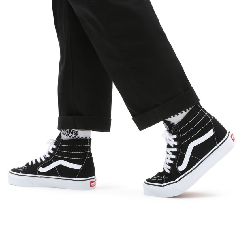 Tenis Altas Vans Lona SK8-Hi Tapered Mujer Negras | VN164M1EW52