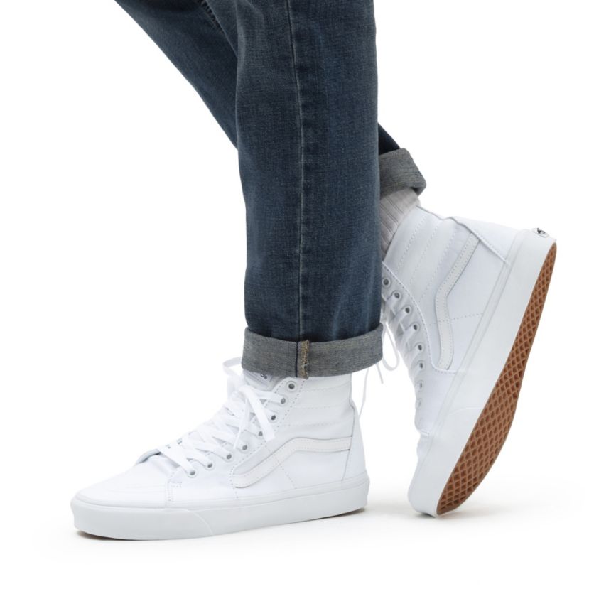 Tenis Altas Vans Lona SK8-Hi Tapered Mujer Blancas | VN755F1SI56
